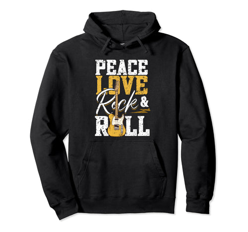 Peace Love Rock Roll Electronic Rock Hoodie - Unique Graphic for Adults - T-Shirt, Sweatshirt, Hoodie