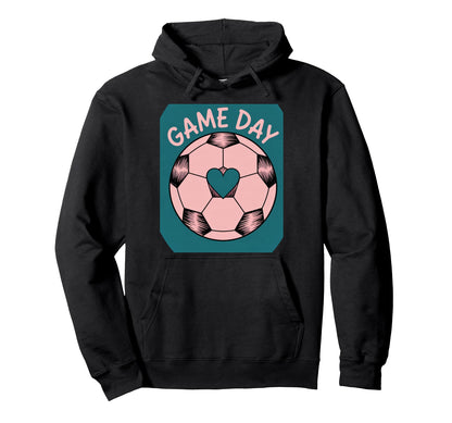 Womens Soccer Game Day Ladies Heart Hoodie - Aesthetic Graphic Men Women - T-Shirt, Sweatshirt, Hoodie