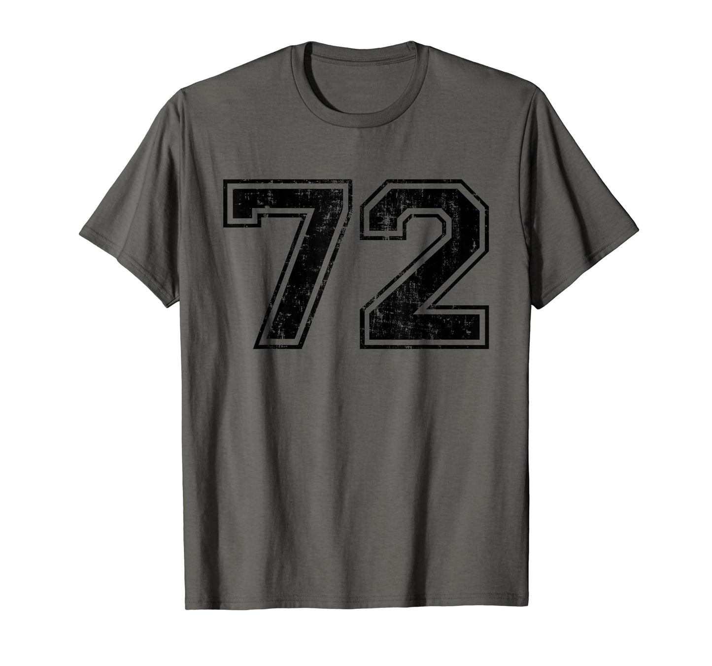 Number 72 Varsity Distressed Sport Team T-Shirt - Novelty Apparel Unisex - T-Shirt, Sweatshirt, Hoodie