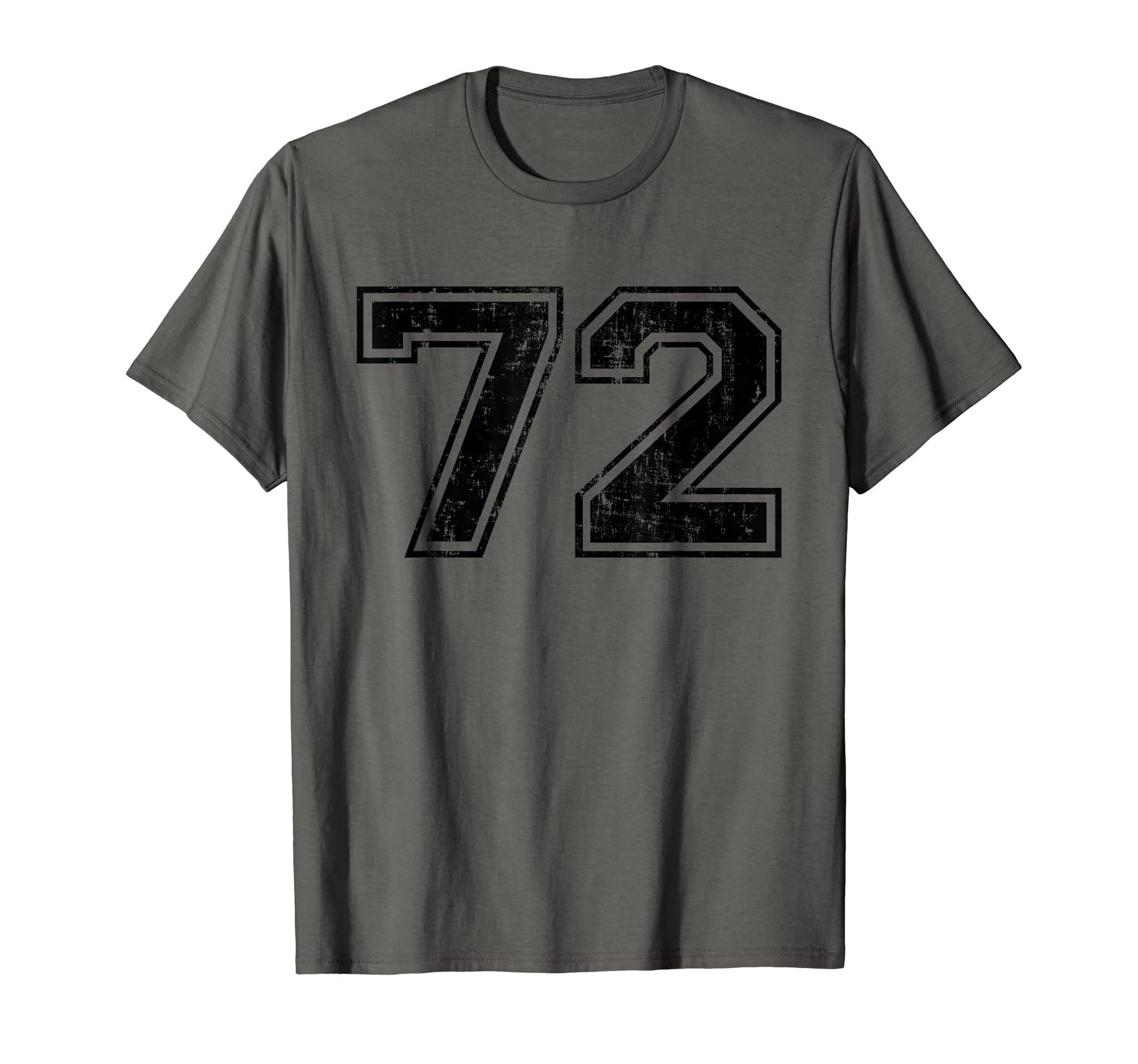 Number 72 Varsity Distressed Sport Team T-Shirt - Novelty Apparel Unisex - T-Shirt, Sweatshirt, Hoodie