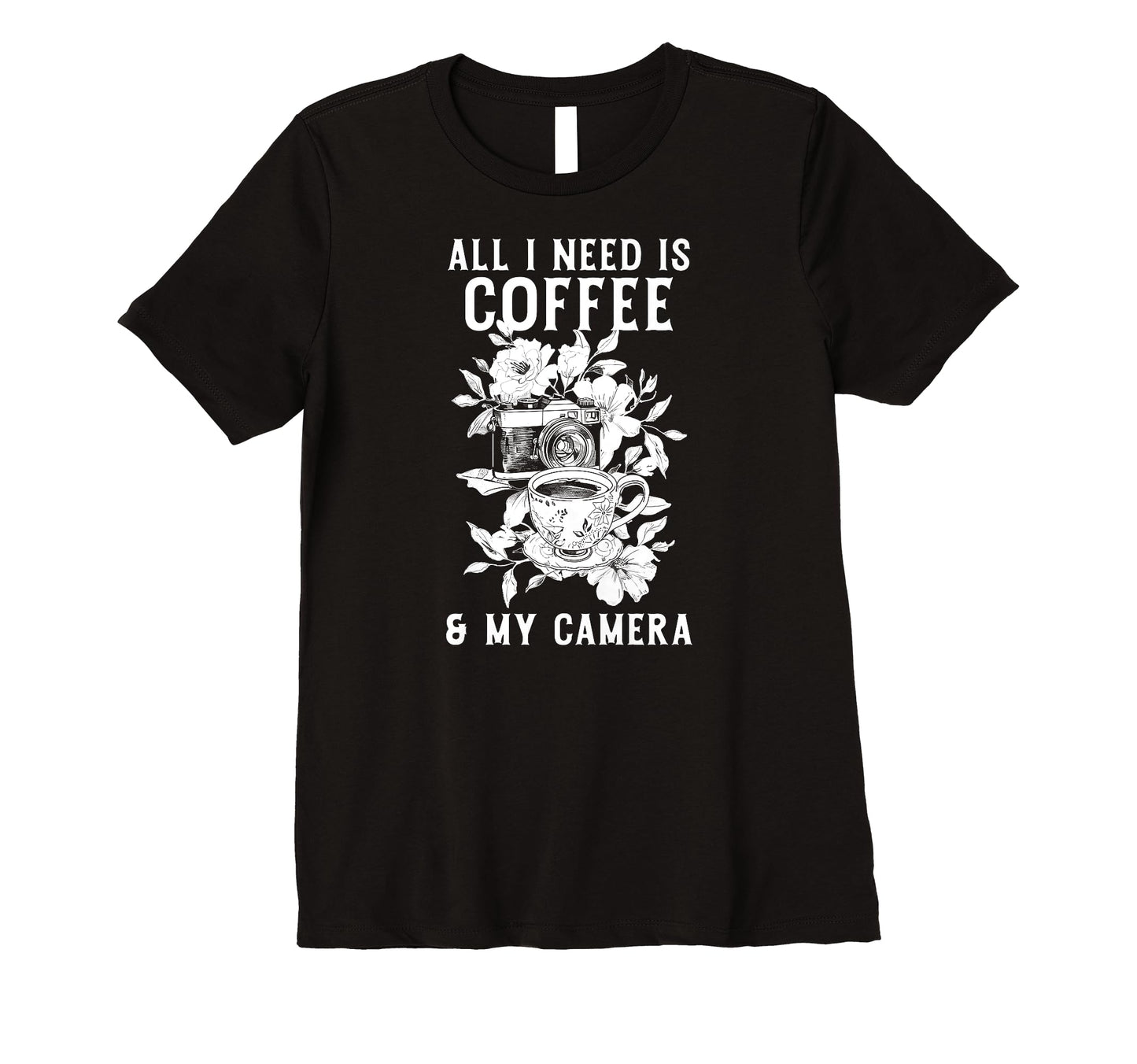 Womens Coffee Camera Photographer T-Shirt - Novelty Apparel Men Women - T-Shirt, Sweatshirt, Hoodie