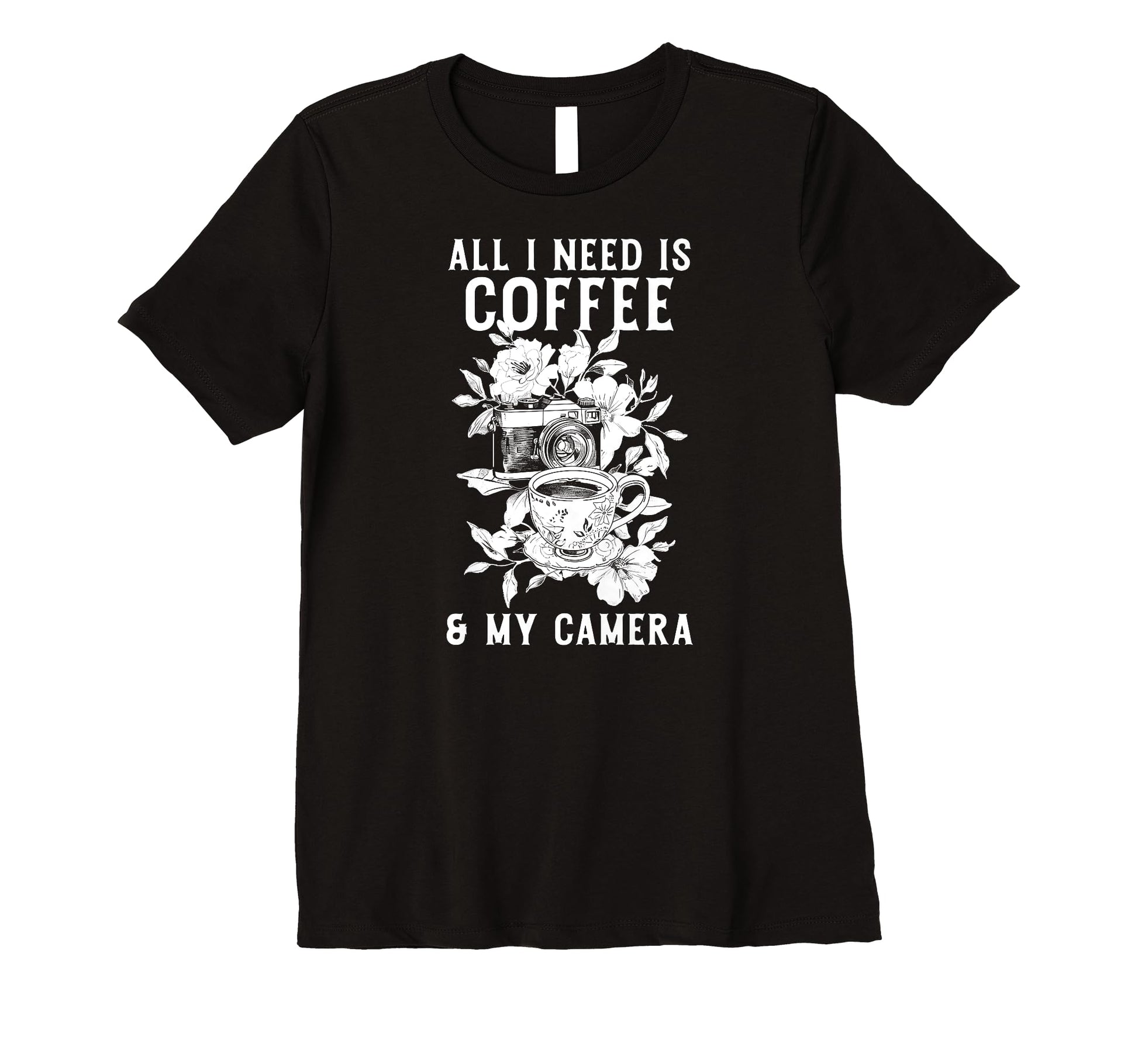 Womens Coffee Camera Photographer T-Shirt - Novelty Apparel Men Women - T-Shirt, Sweatshirt, Hoodie