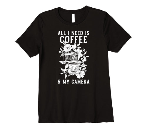 Womens Coffee Camera Photographer T-Shirt - Novelty Apparel Men Women - T-Shirt, Sweatshirt, Hoodie