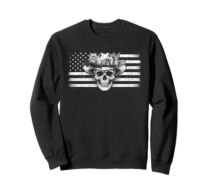 Skull Cat Skeleton Kitty Kitten Gothic Sweatshirt - Unique Graphic Unisex - T-Shirt, Sweatshirt, Hoodie