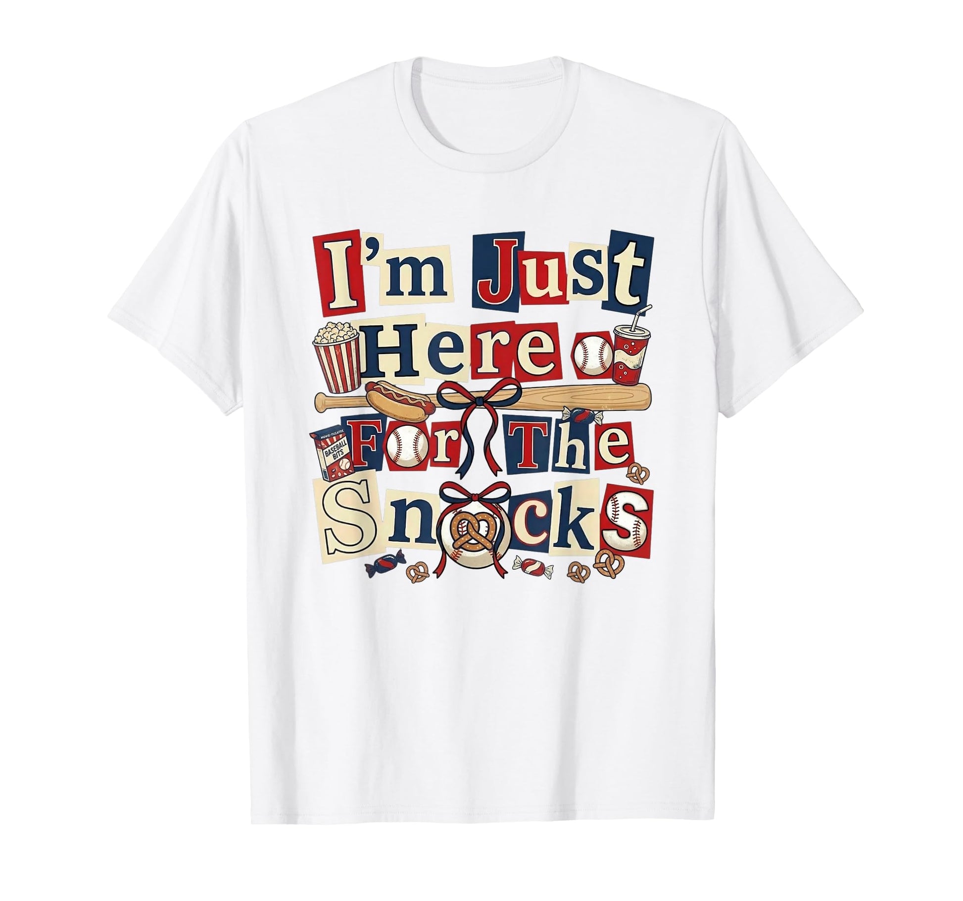 Im Just Here Snacks Baseball Game Day T-Shirt - Custom Art Print Men Women - T-Shirt, Sweatshirt, Hoodie