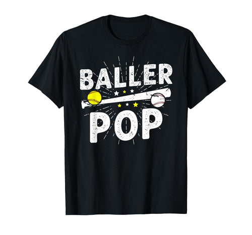 Baller Pop Proud Softball Baseball Pop T-Shirt - Unique Graphic for Adults - T-Shirt, Sweatshirt, Hoodie