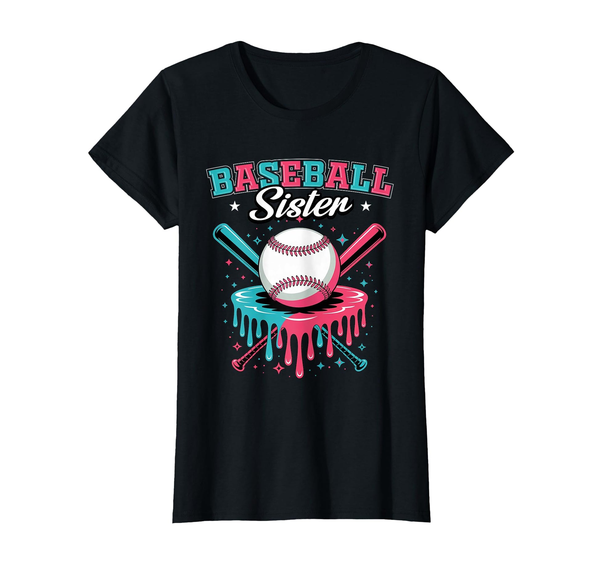 Baseball Sister Drip Ice Cream T-Shirt - Casual Everyday Wear Unisex - T-Shirt, Sweatshirt, Hoodie