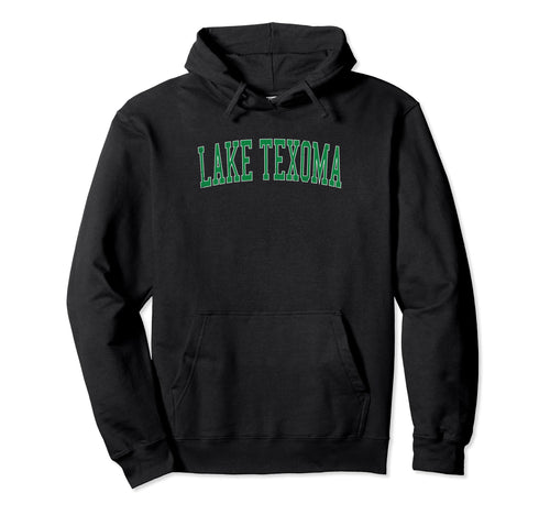 Lake Texoma Distressed Green Varsity Hoodie - Novelty Apparel for Adults - T-Shirt, Sweatshirt, Hoodie
