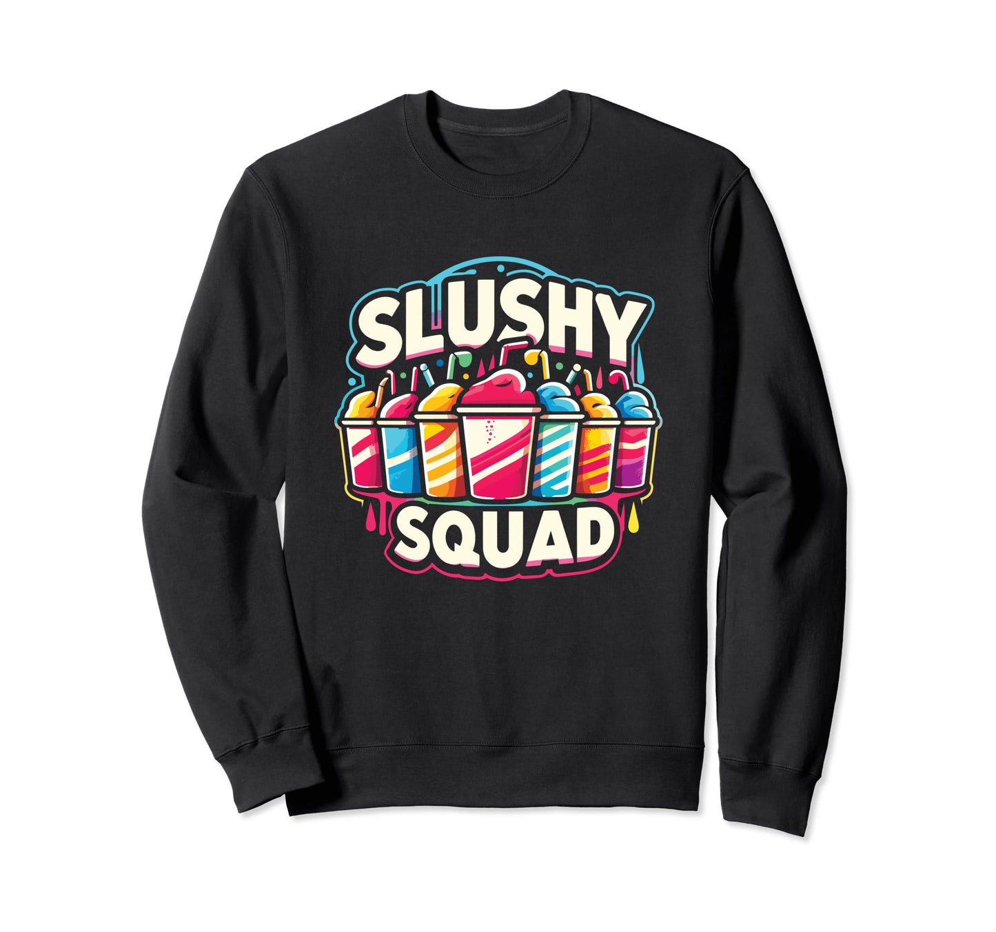 Slushy Squad Rainbow Line Up Sweatshirt - Novelty Apparel Unisex - T-Shirt, Sweatshirt, Hoodie