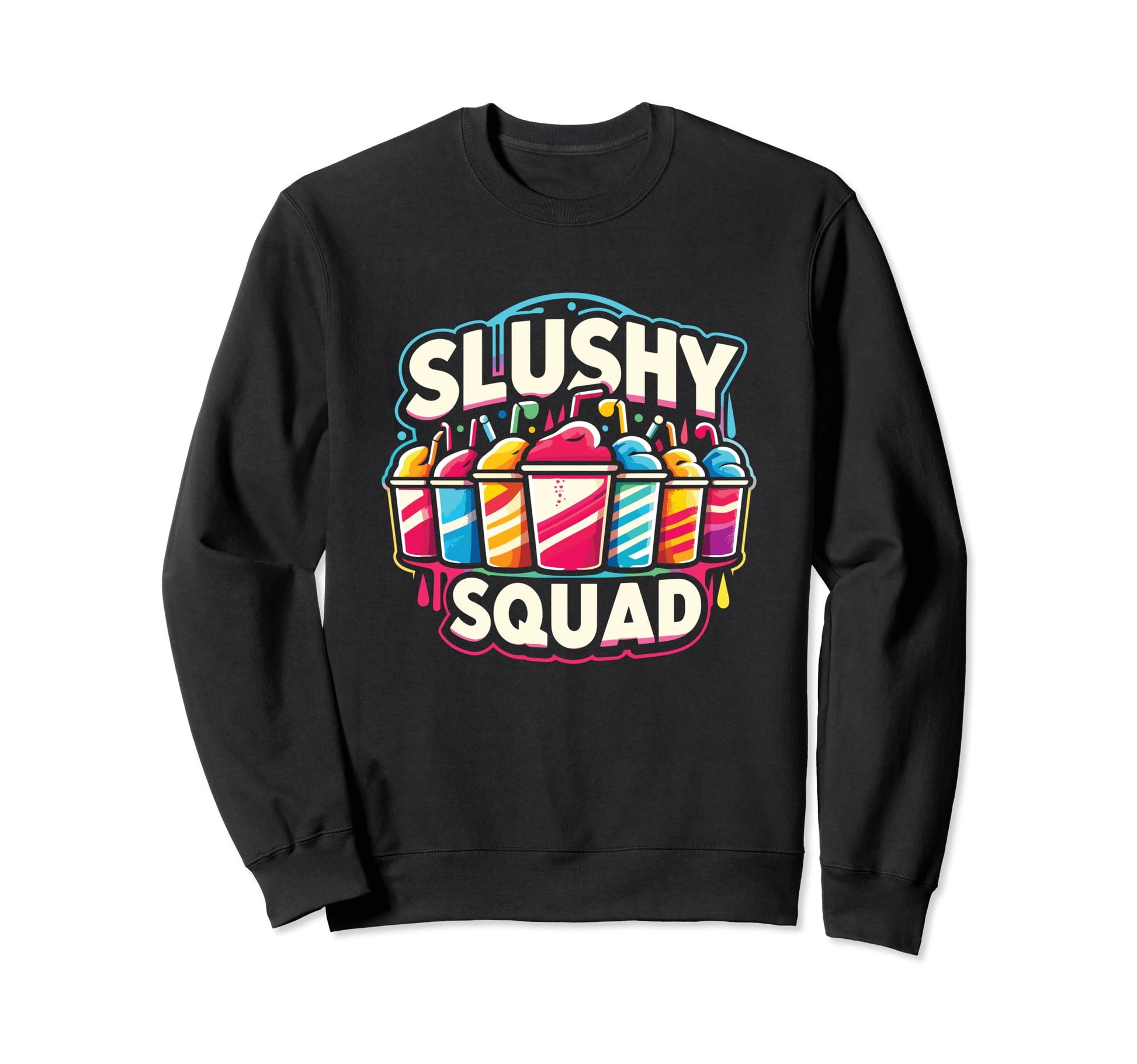 Slushy Squad Rainbow Line Up Sweatshirt - Novelty Apparel Unisex - T-Shirt, Sweatshirt, Hoodie
