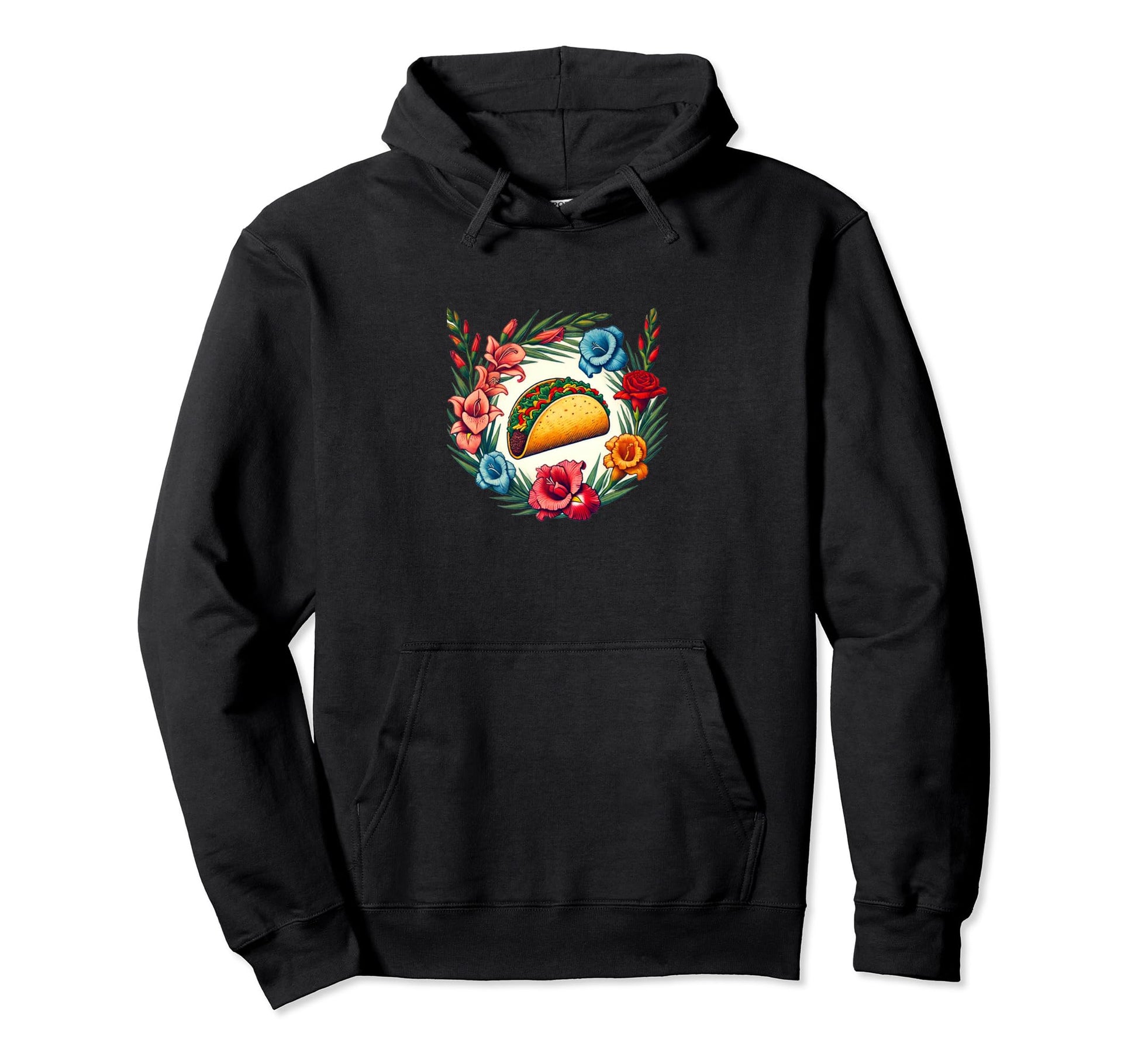 Taco Lovers Illustration Peace Love Hoodie - Streetwear Style Men Women - T-Shirt, Sweatshirt, Hoodie