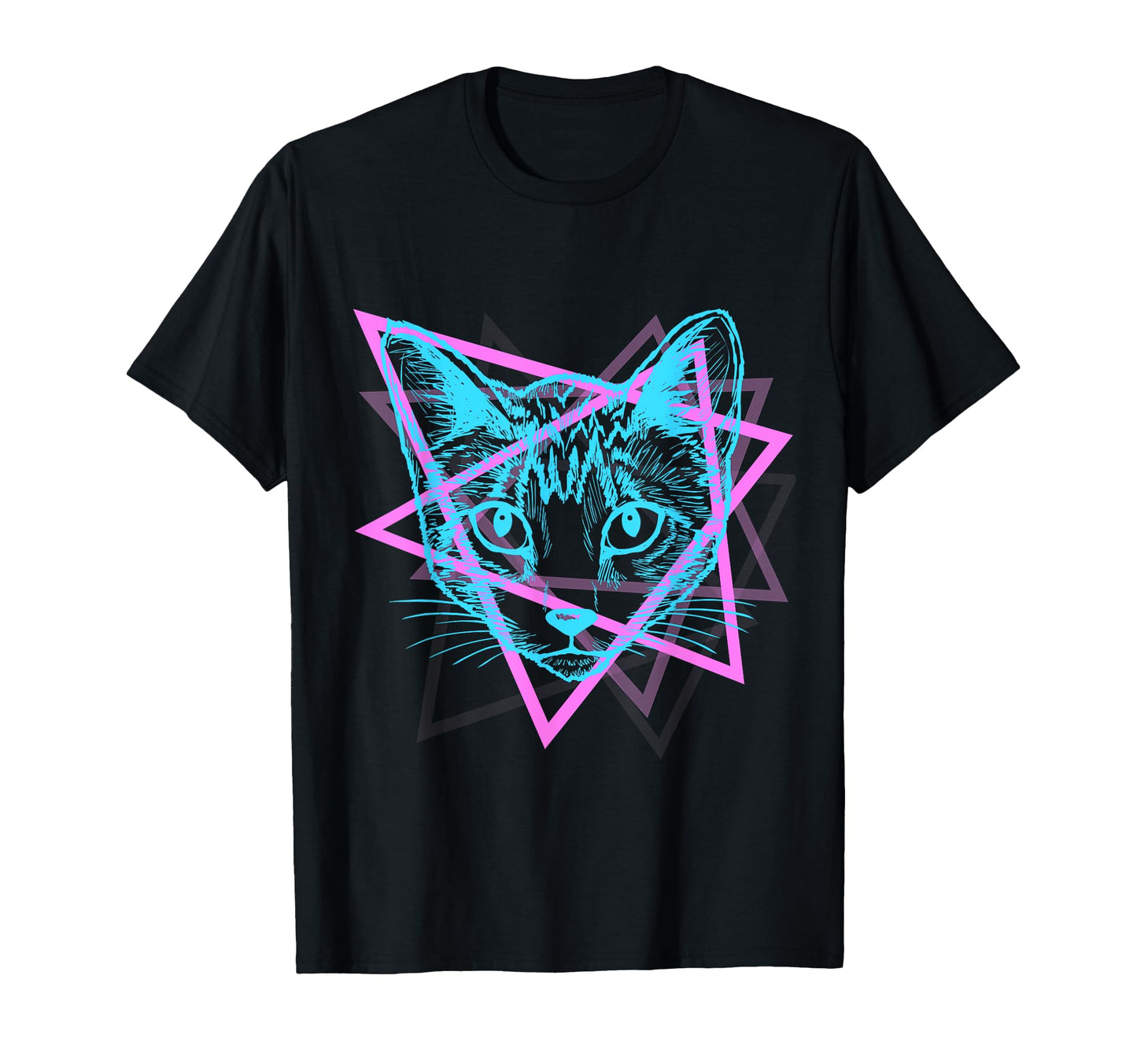 Psychedelic Rave Cat Abstract Vaporwave Gift T-Shirt - Graphic Print Unisex - T-Shirt, Sweatshirt, Hoodie