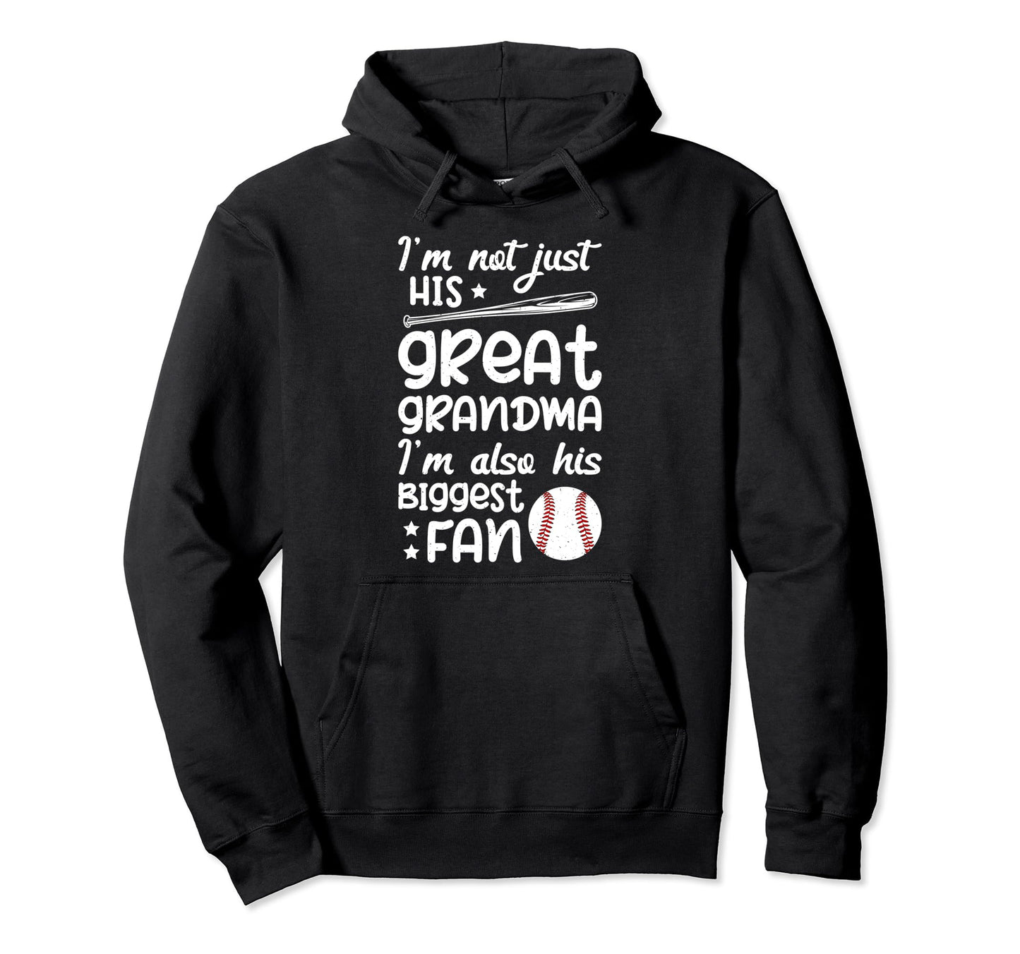 His Biggest Fan Baseball Great Grandma Hoodie - Unique Graphic Unisex - T-Shirt, Sweatshirt, Hoodie