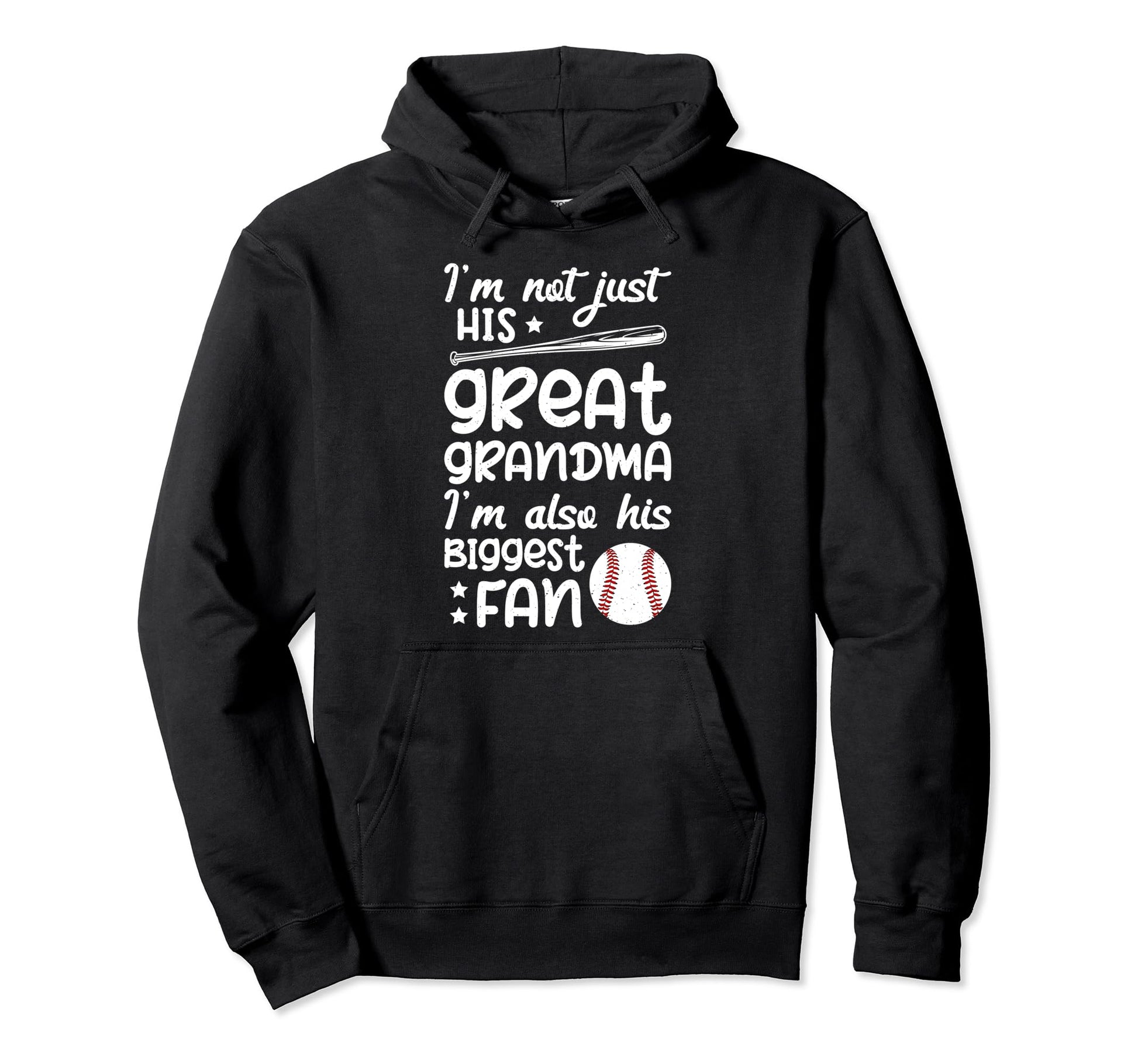 His Biggest Fan Baseball Great Grandma Hoodie - Unique Graphic Unisex - T-Shirt, Sweatshirt, Hoodie