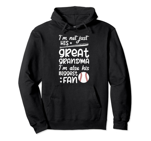 His Biggest Fan Baseball Great Grandma Hoodie - Unique Graphic Unisex - T-Shirt, Sweatshirt, Hoodie