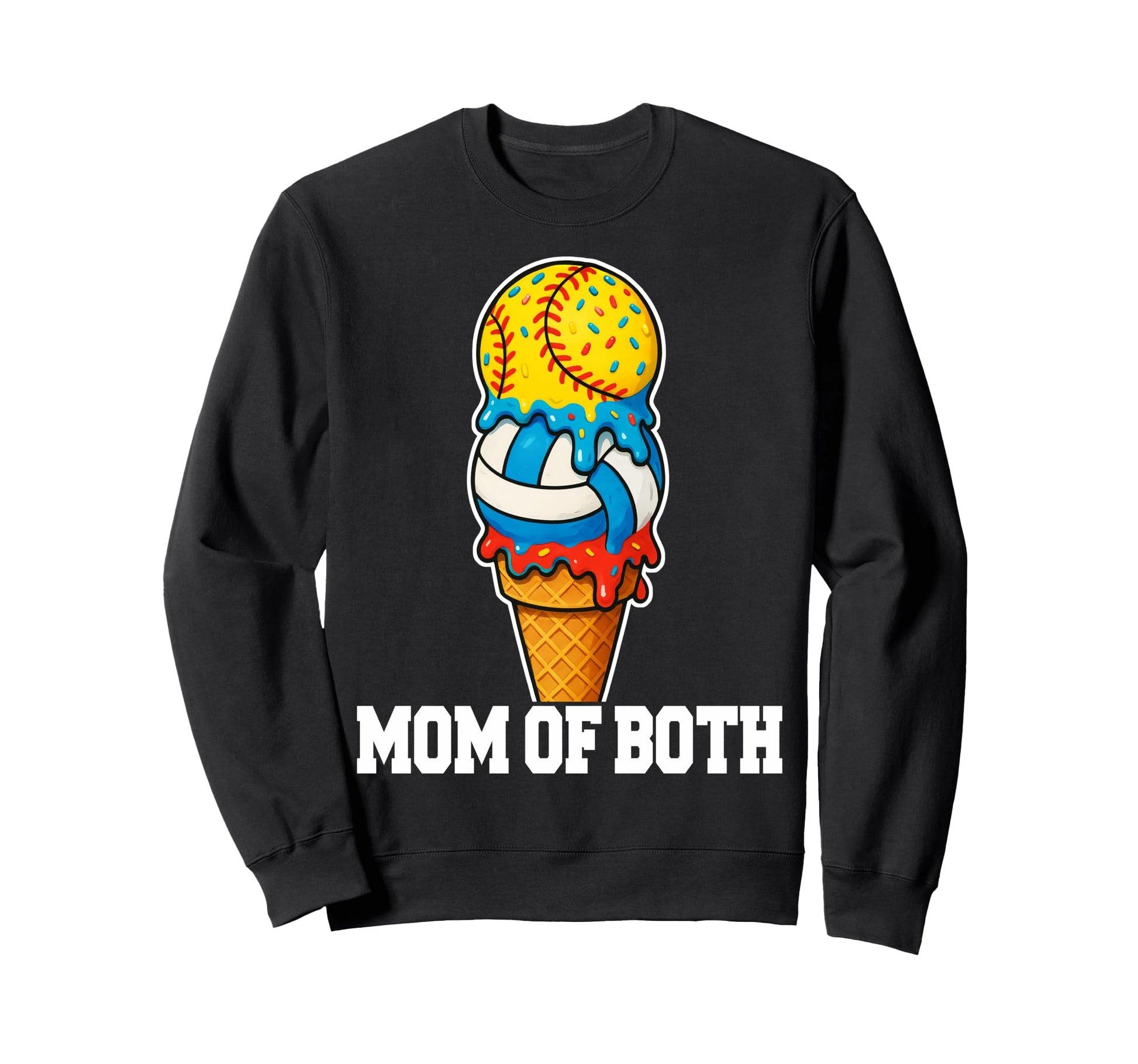 Softball Volleyball Mom Ice Cream Sweatshirt - Aesthetic Graphic Men Women - T-Shirt, Sweatshirt, Hoodie