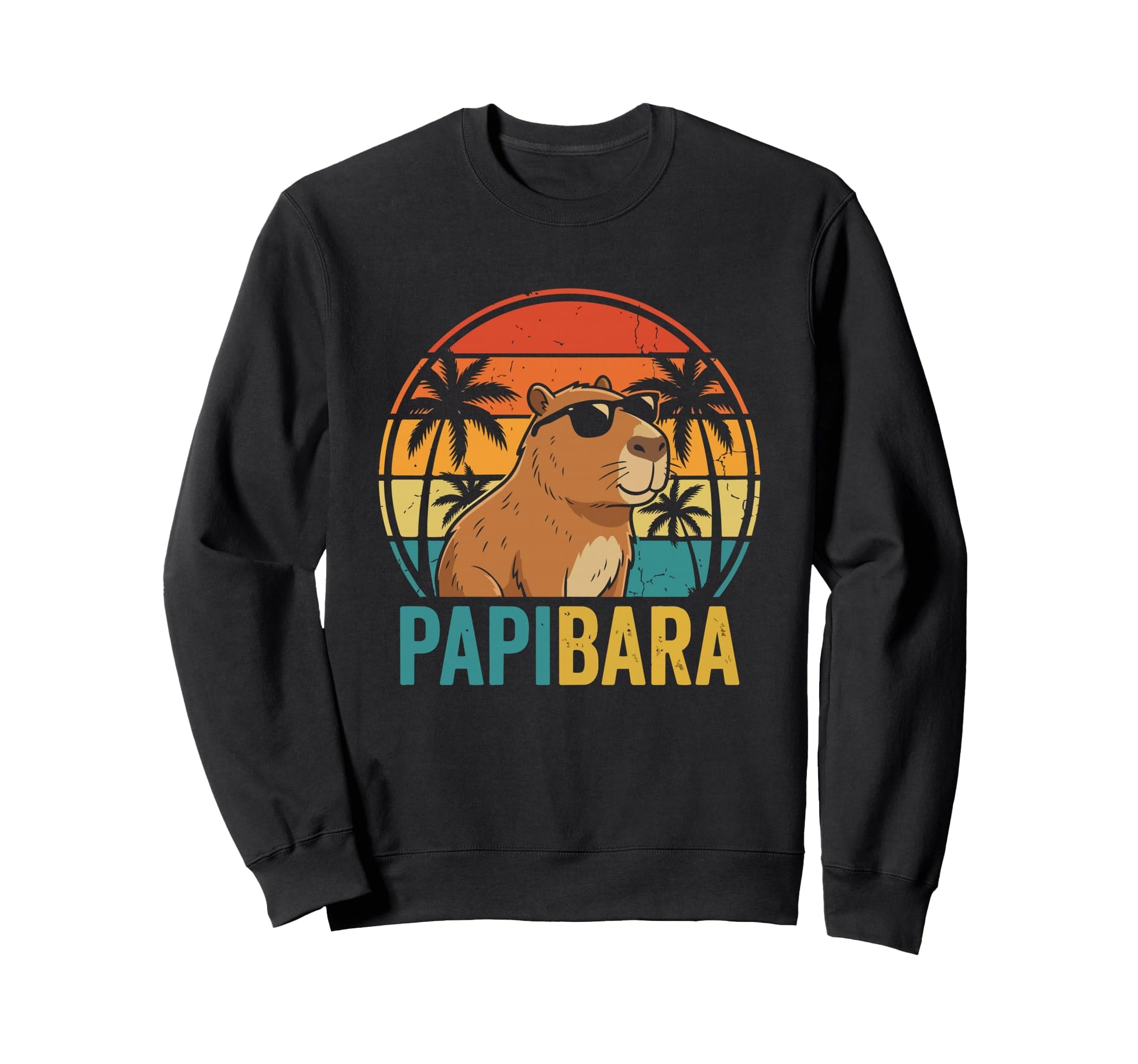 Papibara Fathers Day Best Dad Capybara Sweatshirt - Trendy Graphic Unisex - T-Shirt, Sweatshirt, Hoodie