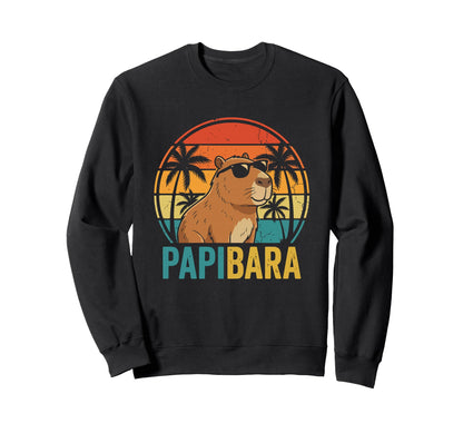 Papibara Fathers Day Best Dad Capybara Sweatshirt - Trendy Graphic Unisex - T-Shirt, Sweatshirt, Hoodie
