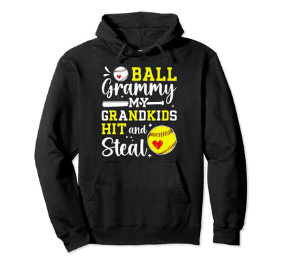 Ball Grammy My Grandkids Baseball Hoodie - Trendy Graphic Men Women - T-Shirt, Sweatshirt, Hoodie