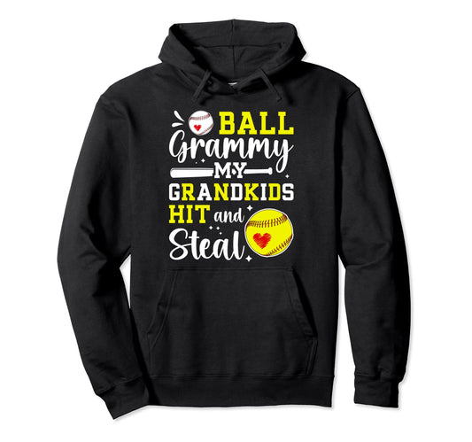 Ball Grammy My Grandkids Baseball Hoodie - Trendy Graphic Men Women - T-Shirt, Sweatshirt, Hoodie