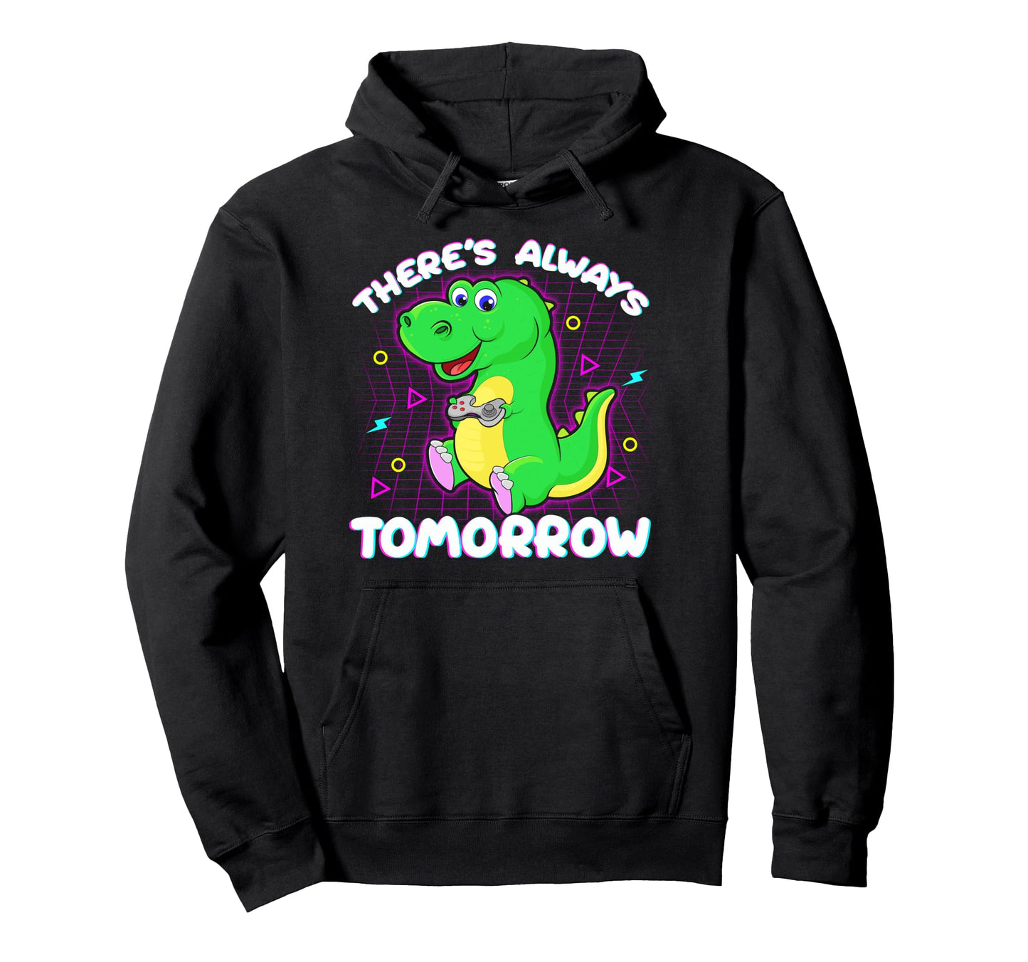 Vaporwave Synthwave Glitch Gaming Dino Hoodie - Unique Graphic Men Women - T-Shirt, Sweatshirt, Hoodie