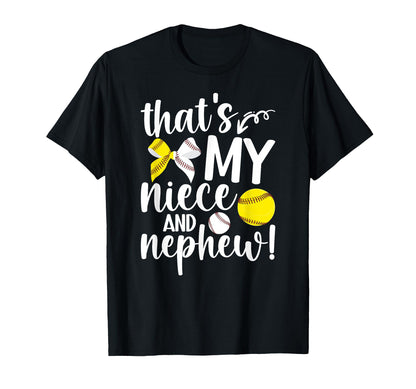 Thats My Niece And Nephew Baseball T-Shirt - Minimalist Print Men Women - T-Shirt, Sweatshirt, Hoodie