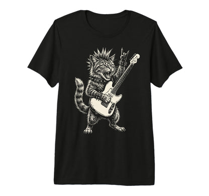 Funny Cat Playing Guitar Rock And Roll T-Shirt - Novelty Apparel Men Women - T-Shirt, Sweatshirt, Hoodie