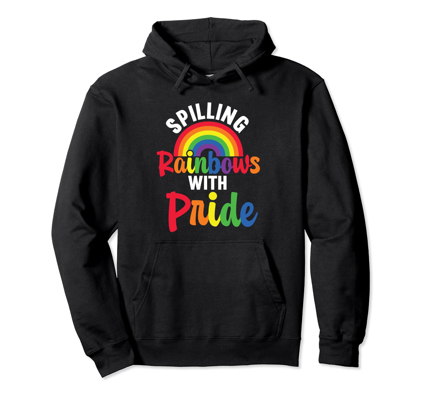 Lgbt Rainbow Paint Splatters Funny Fluid Hoodie - Minimalist Print Unisex - T-Shirt, Sweatshirt, Hoodie
