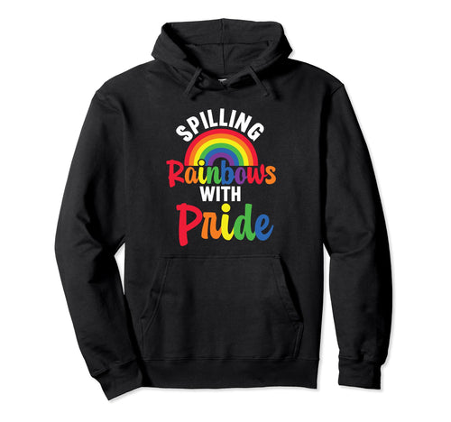 Lgbt Rainbow Paint Splatters Funny Fluid Hoodie - Minimalist Print Unisex - T-Shirt, Sweatshirt, Hoodie