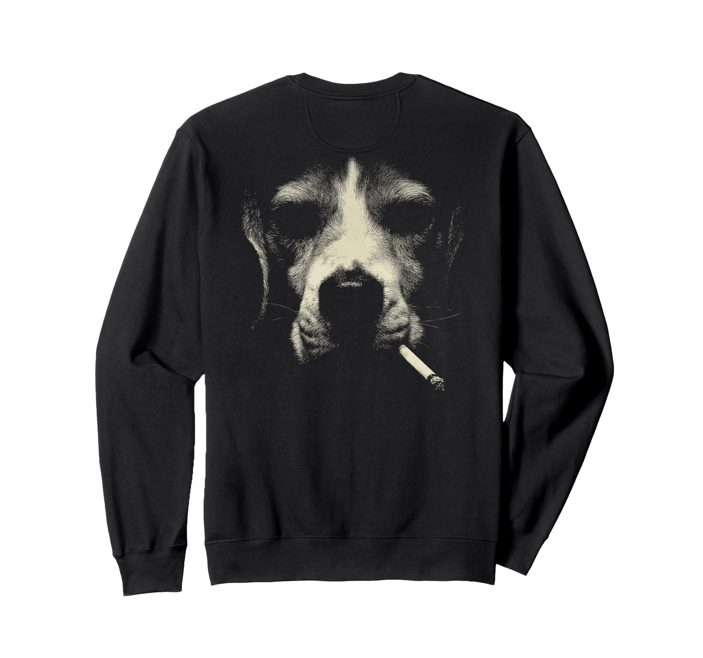 Beagle Smoking Cigarette Grunge Sweatshirt - Fun Novelty Design Men Women - T-Shirt, Sweatshirt, Hoodie