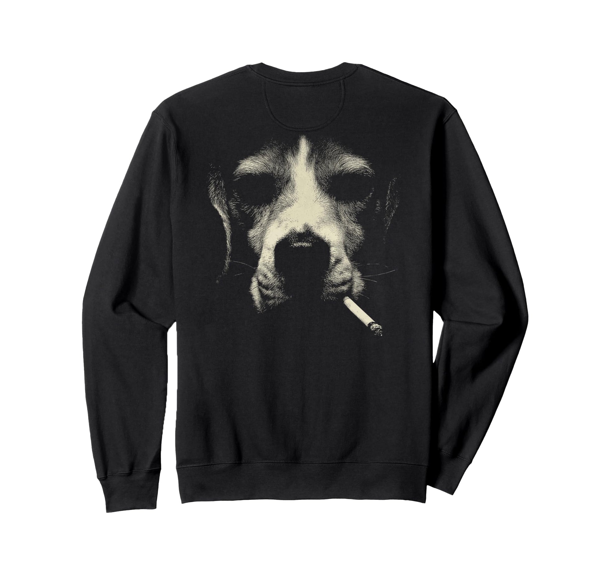 Beagle Smoking Cigarette Grunge Sweatshirt - Fun Novelty Design Men Women - T-Shirt, Sweatshirt, Hoodie