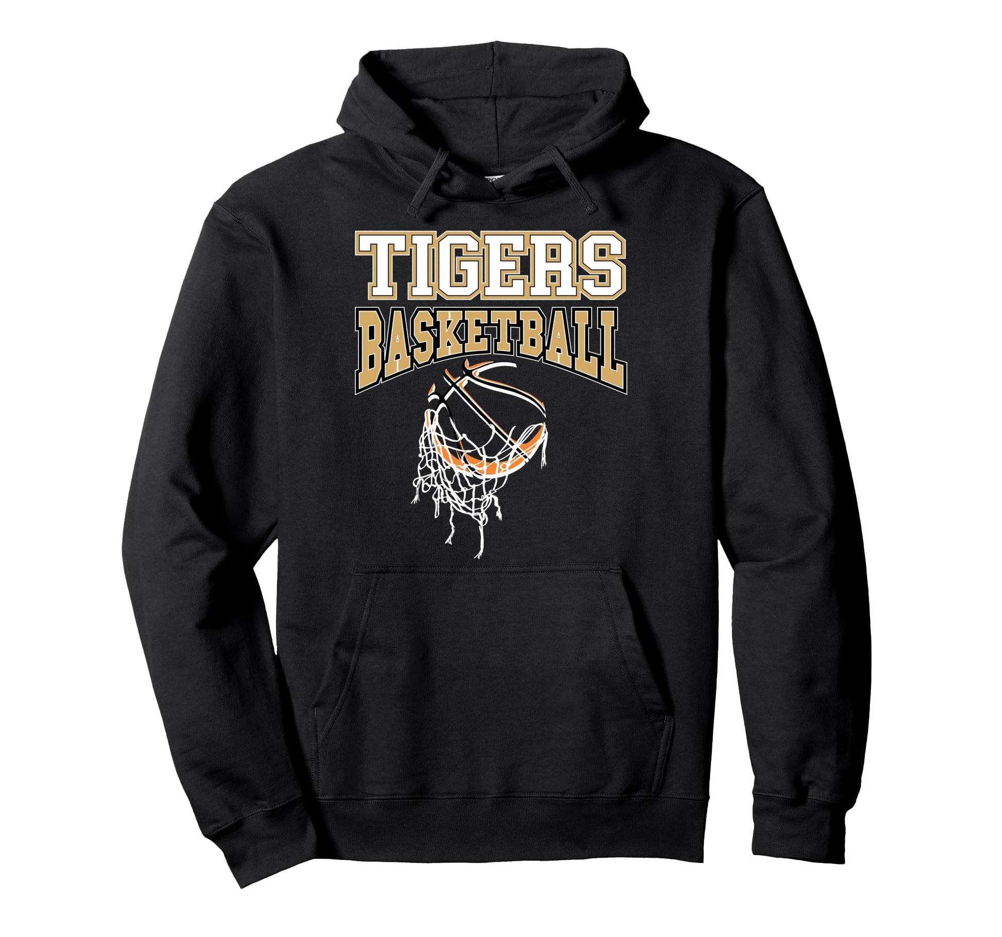 Tigers Basketball Mom Team Game Day Hoodie - Minimalist Print for Adults - T-Shirt, Sweatshirt, Hoodie