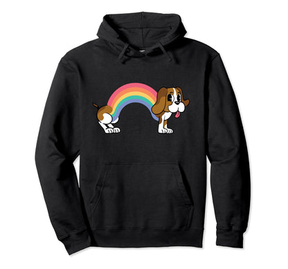 Rainbow Beagle Dog Hoodie - Casual Everyday Wear for Adults - T-Shirt, Sweatshirt, Hoodie