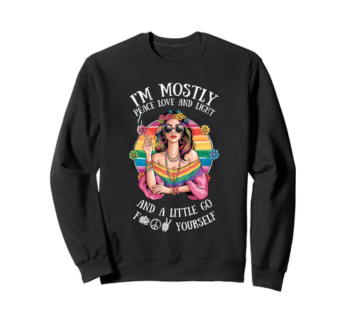 Peace Love Light Funny Rainbow Sweatshirt - Trendy Graphic Men Women - T-Shirt, Sweatshirt, Hoodie