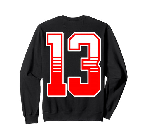 White Red Sport Team Number 13 Sweatshirt - Novelty Apparel Men Women - T-Shirt, Sweatshirt, Hoodie
