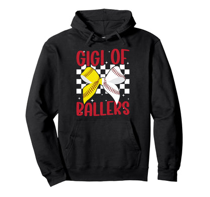 Gigi Ballers Coquette Baseball Softball Hoodie - Trendy Graphic Unisex - T-Shirt, Sweatshirt, Hoodie