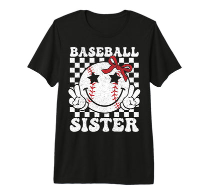 Baseball Sister Coquette Bow Sport T-Shirt - Minimalist Print Unisex - T-Shirt, Sweatshirt, Hoodie