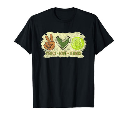 Peace Love Tennis T-Shirt - Novelty Apparel Unisex - T-Shirt, Sweatshirt, Hoodie