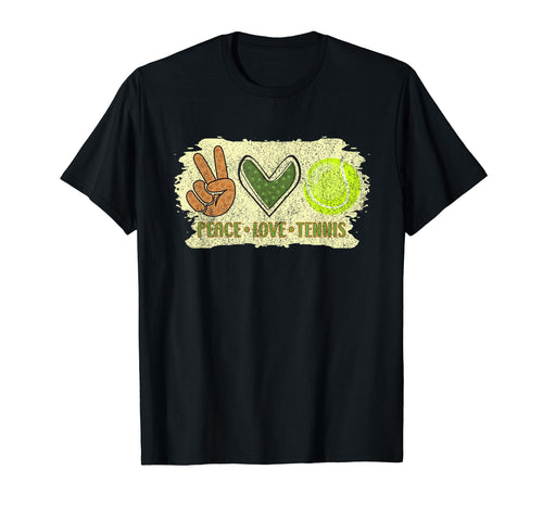 Peace Love Tennis T-Shirt - Novelty Apparel Unisex - T-Shirt, Sweatshirt, Hoodie