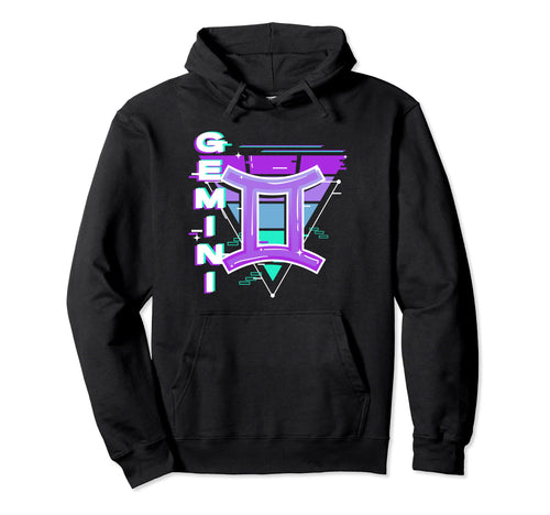 Gemini Zodiac Sign Vaporwave Hoodie - Custom Art Print Men Women - T-Shirt, Sweatshirt, Hoodie