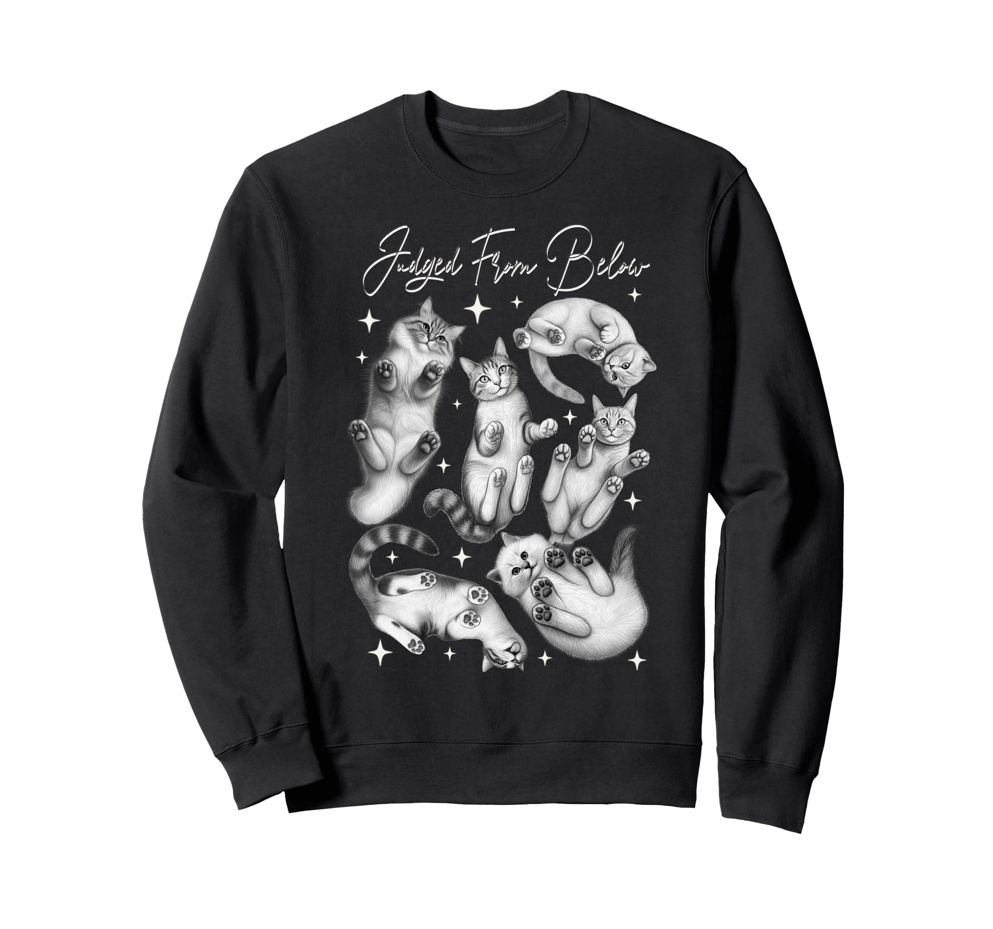 Judged From Below Funny Cats Sweatshirt - Aesthetic Graphic Men Women - T-Shirt, Sweatshirt, Hoodie