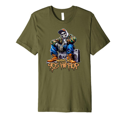 Raised 90S Hip Hop Camo Dope Skeleton T-Shirt - Aesthetic Graphic Unisex - T-Shirt, Sweatshirt, Hoodie