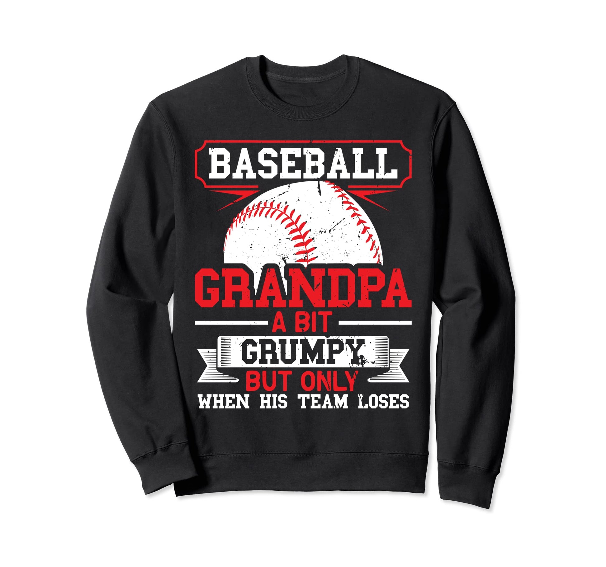 Baseball Grandpa Bit Grumpy Coach Sweatshirt - Minimalist Print Men Women - T-Shirt, Sweatshirt, Hoodie