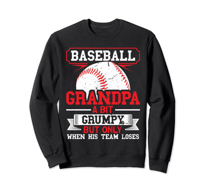 Baseball Grandpa Bit Grumpy Coach Sweatshirt - Minimalist Print Men Women - T-Shirt, Sweatshirt, Hoodie