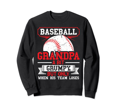 Baseball Grandpa Bit Grumpy Coach Sweatshirt - Minimalist Print Men Women - T-Shirt, Sweatshirt, Hoodie