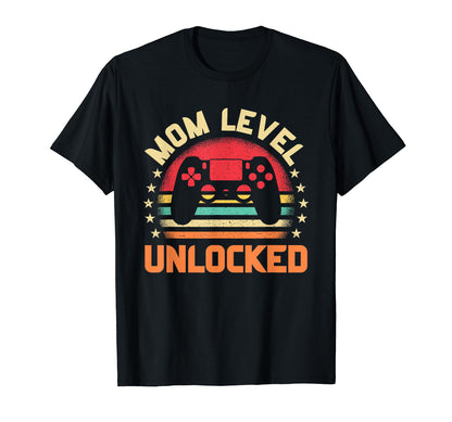 Mom Level Unlocked Pregnancy Mothers T-Shirt - Unique Graphic Men Women - T-Shirt, Sweatshirt, Hoodie