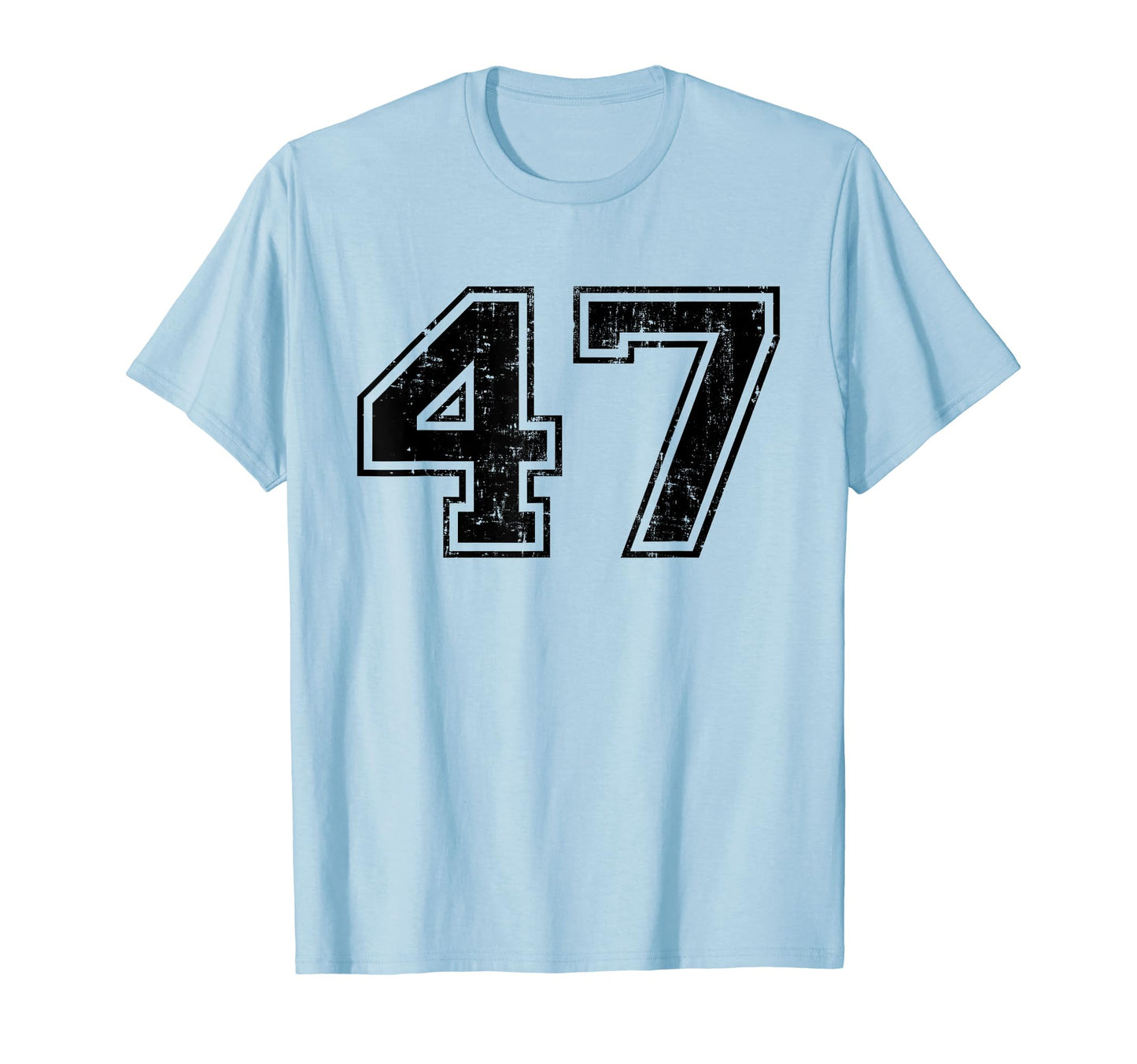 Number 47 Varsity Distressed Sport T-Shirt - Novelty Apparel for Adults - T-Shirt, Sweatshirt, Hoodie