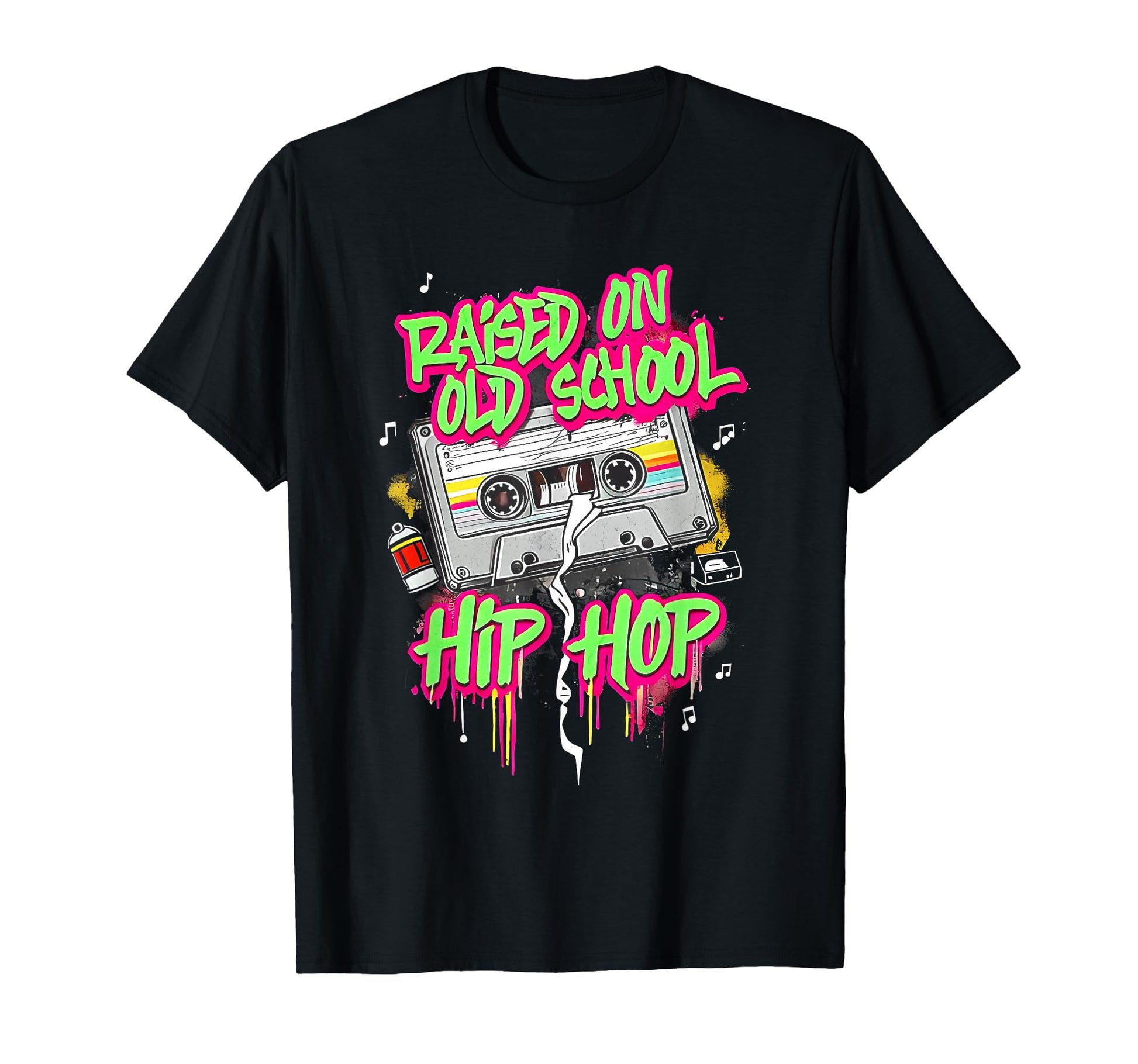 Raised Oldschool Hip Hop Cassette T-Shirt - Trendy Graphic for Adults - T-Shirt, Sweatshirt, Hoodie