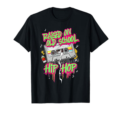 Raised Oldschool Hip Hop Cassette T-Shirt - Trendy Graphic for Adults - T-Shirt, Sweatshirt, Hoodie
