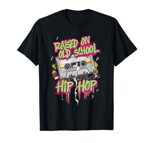 Raised Oldschool Hip Hop Cassette T-Shirt - Trendy Graphic for Adults - T-Shirt, Sweatshirt, Hoodie